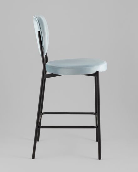 Стул полубарный Барбара NEW велюр серо-голубой NC