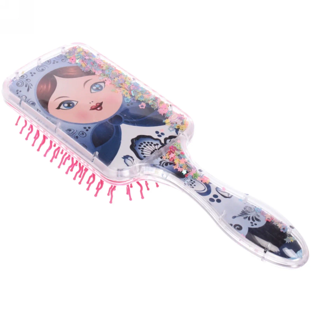 Расческа массажная детская «Russkaya krasa», Красавица, микс 4 цвета, на подвесе, 20*6см