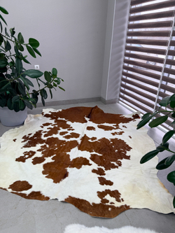 Коровья шкура на пол натуральная. 200 х 190 см