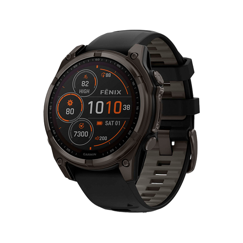 Умные часы Garmin Fenix 8, 47мм, Solar Sapphire Titanium Carbon Gray (010-02906-11)