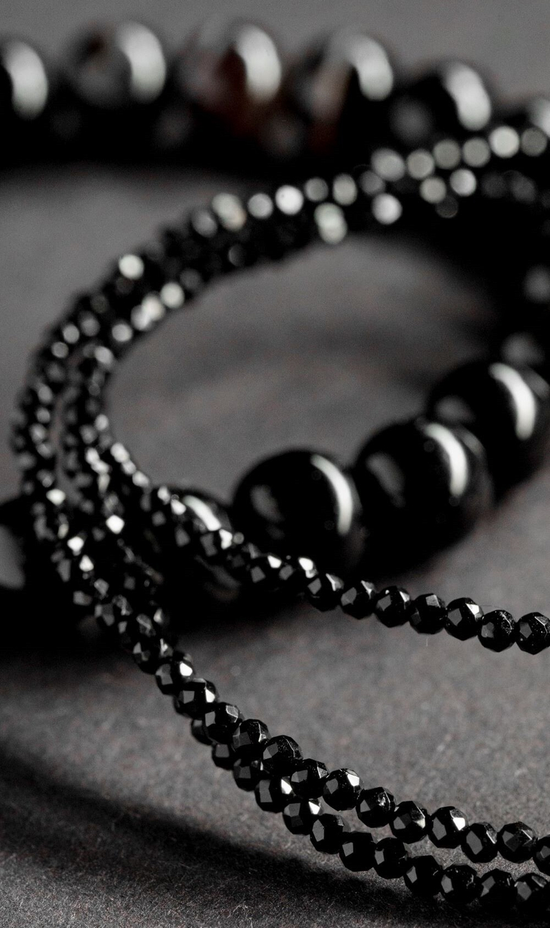 Цепочка "Memo about Target" из черной шпинели 47-54 см