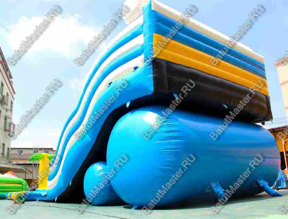 Надувной водный батут с бассейном «Пляжный оазис», 15*5.5*6.5 м