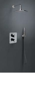 Встраиваемый термостатический смеситель для душа на 2 выхода ALEXIA 368712SNC никель