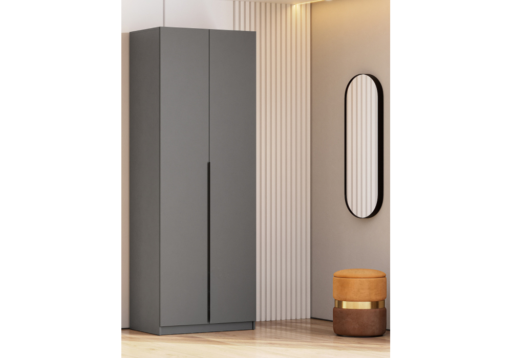 Шкаф Woodville Даиго двухстворчатый графит серый