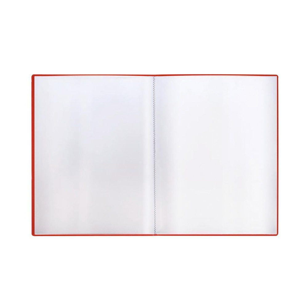 Папка А4 с 30 вкладышами 17мм, 500мкм, пластик, красная (Стамм)