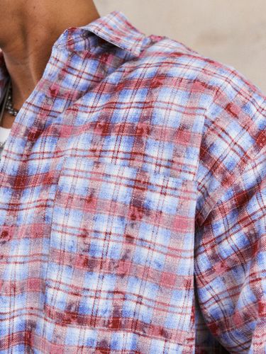 Красная хлопковая рубашка в клетку FINE