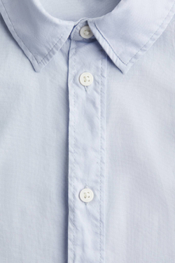 H&M Рубашка из хлопка с коротким рукавом, светло-голубой