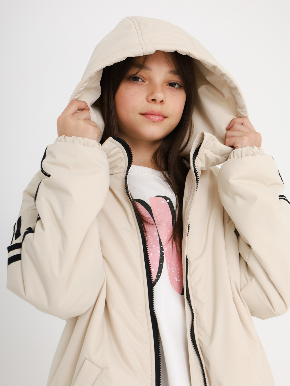 Куртка с лампасом, беж