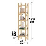 Стеллаж, 48х30х179, Ивари, деревянный, для игрушек и книг, напольный, Dipriz