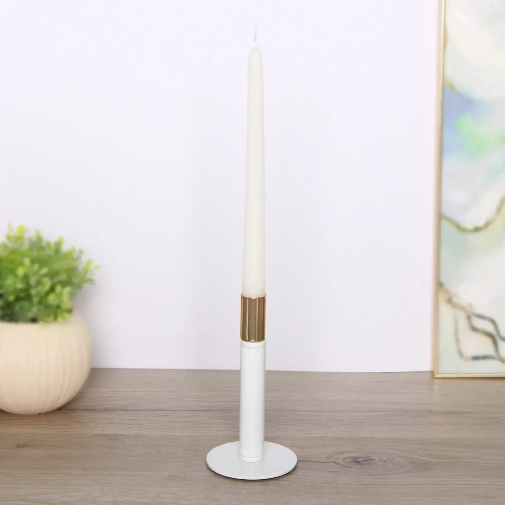 Подсвечник «GLOSS» 8*15 см, Белый/золото