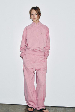 ZARA БРЮКИ ИЗ МЯГКОЙ ТКАНИ ZA, РОЗОВЫЙ МЕЛАНЖ