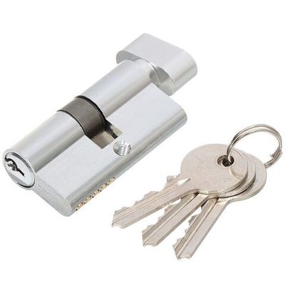 Личинка замка двери Trodos, ЦМВ 60(30/30)-3K CP, 208056, 60 мм, с заверт, хром