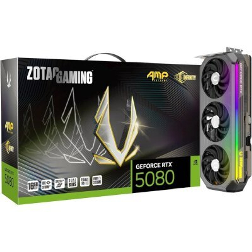 Видеокарта Zotac nVidia GeForce RTX 5080 AMP Extreme Infinity 16Gb ZT-B50800B-10P
