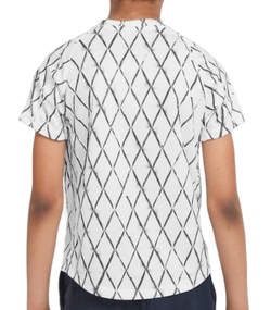 Футболка для мальчика теннисная Nike Court Dri-Fit Victory SS Top Printed - белый