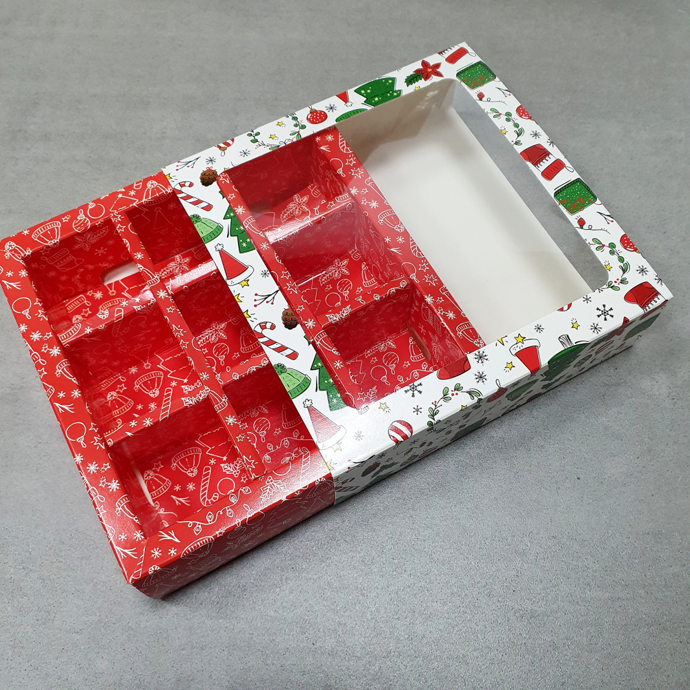Коробка на 9 конфет Рождественский подарок