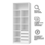 Шкаф Агератум МДФ двухсекционный в белой эмали - Белый Фасадный 0101  120*60*240