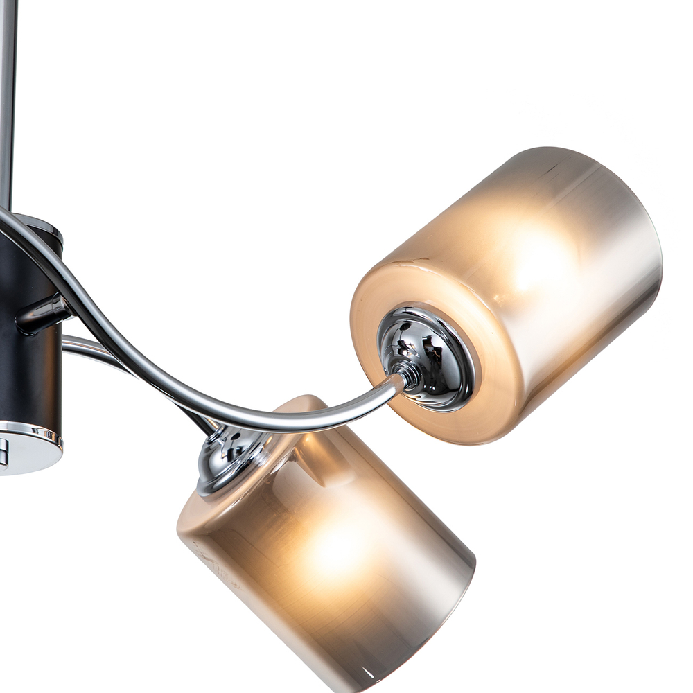 Светильник на штанге 4x60Вт E27, металл/стекло, черный/хром