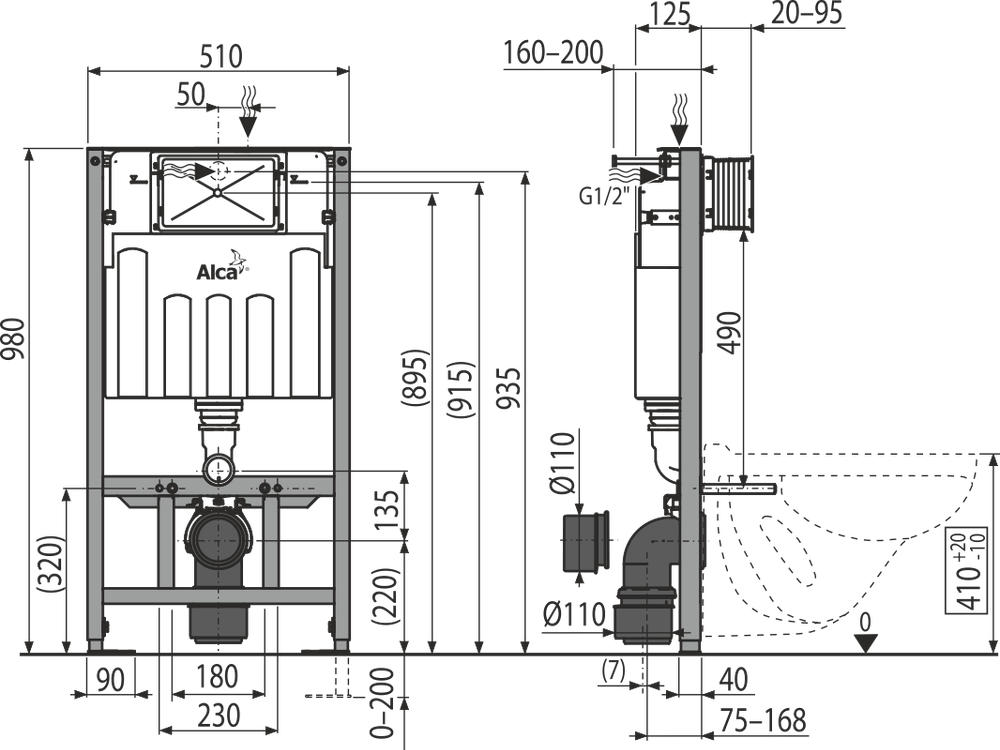 Инсталляция для унитазов AlcaPlast Sadromodul AM101/1000