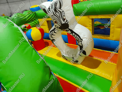 Детский надувной батут "Попугайчики" без горки, размер 4*3,5*2,2 м