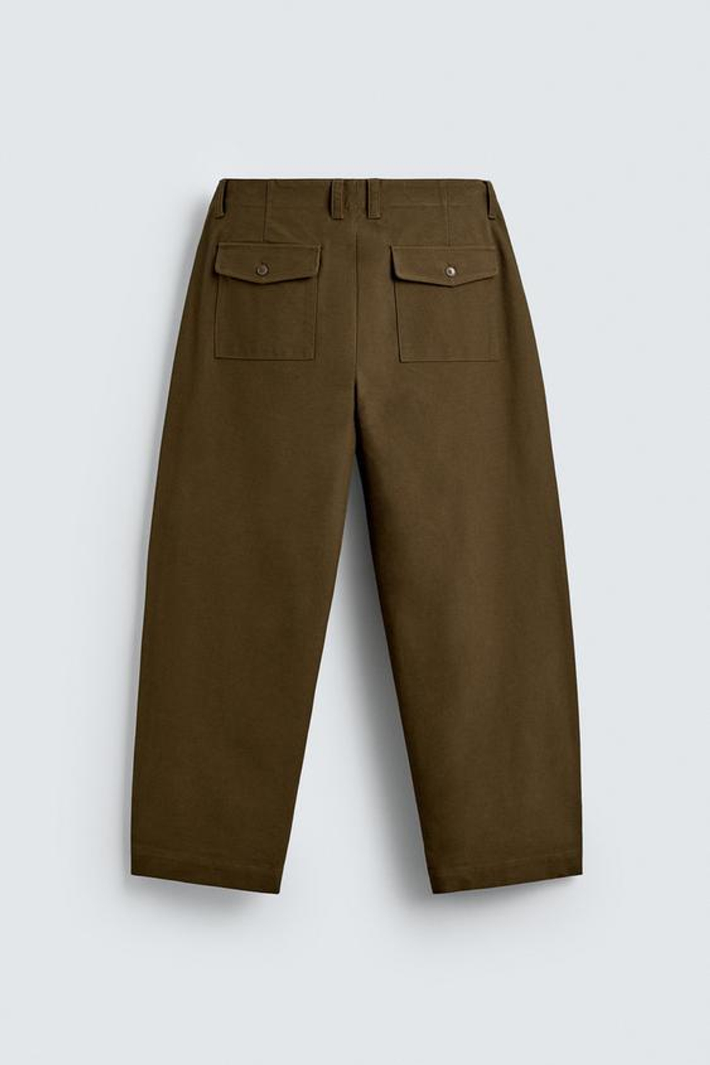 ZARA БРЮКИ BALLOON FIT, ПЫЛЬНЫЙ ХАКИ