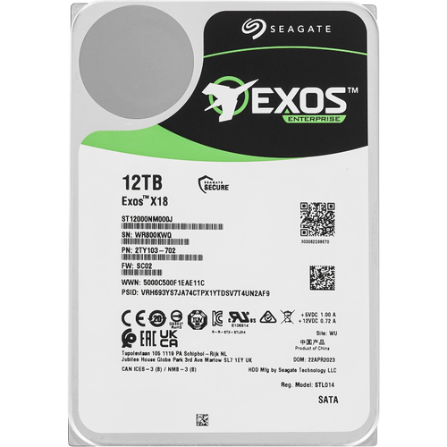 Серверный жесткий диск HDD Seagate 12TB SAS 7.2K 3.5" ST12000NM000J