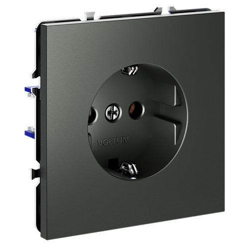 Розетка встраиваемая VOLTUM S70 с заземлением 16А, (титан)