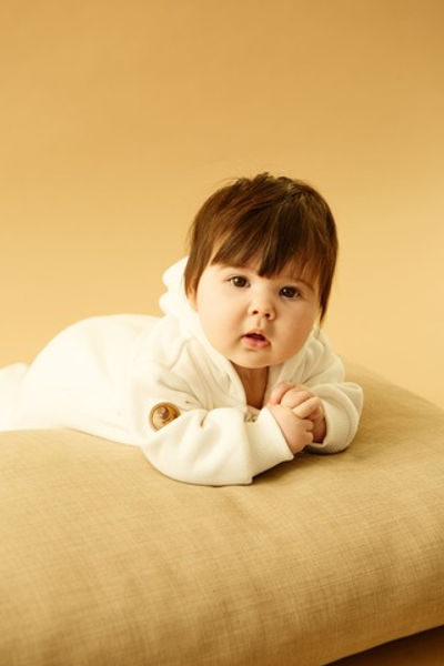 Комбинезон из футера утепленный (экрю)