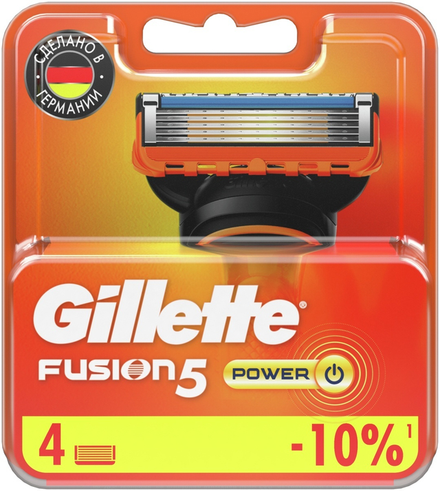 Сменные кассеты для бритья Gillette Fusion5, Power, 4 шт