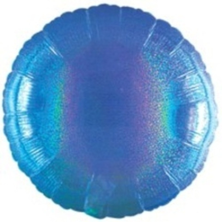 Шар (32"/81 см) Круг, Синий, Голография 1 шт.