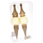 Елочные игрушки «Искры» 5*5*19 см (набор 2 шт), Золото