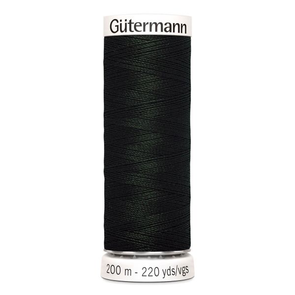 Нитки универсальные Gutermann Sew-all 100 (200 метров), 5 кат. | 766 черно-зеленый