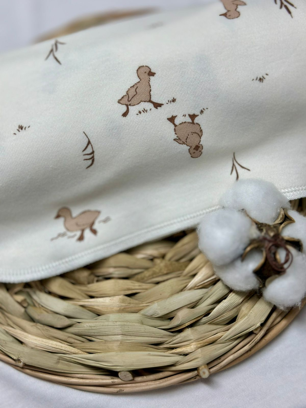 Пелёнка Утята Экрю 85*130 RinaAmari