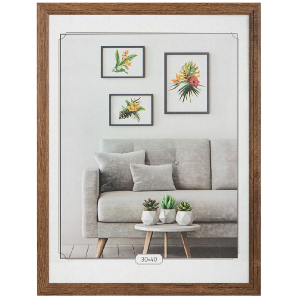 Фоторамка Image Art С22 МДФ универсальная 30х40 цвет мокко вставка прозрачный пластик