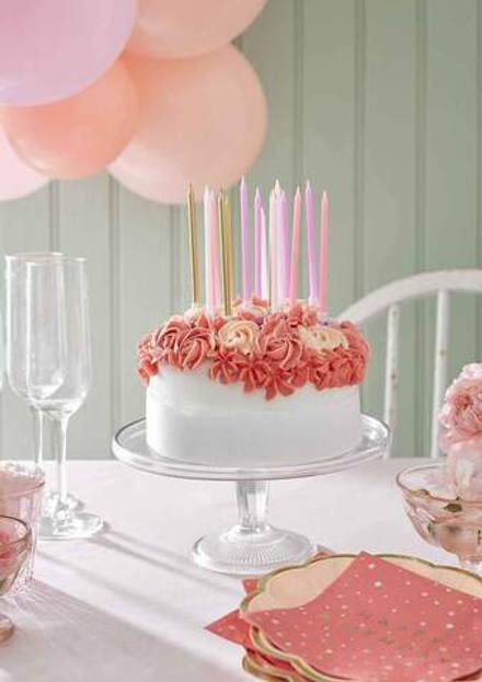 Свечи короткие "Gold+Pink" 16 шт.