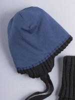 Шапка осенняя детская на завязках и снуд