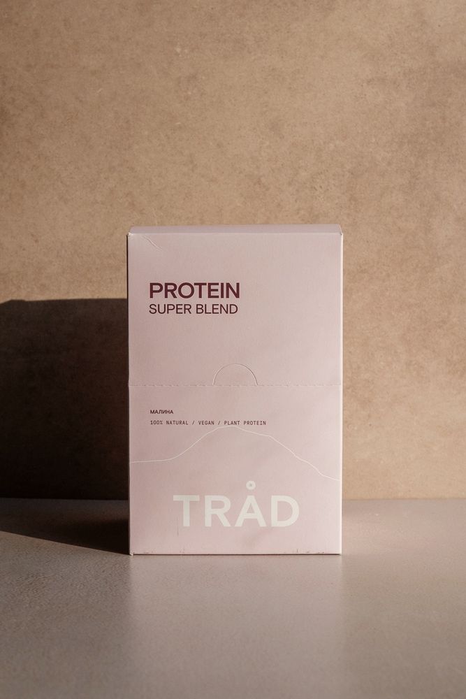 Коктейль белковый BODY PROTEIN POWDER со вкусом малины, коробка 12 саше*25 гр / TRAD
