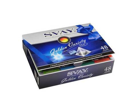 Подарочный набор 8 видов чая Svay Golden Variety, 48 пак/уп (Свэй)