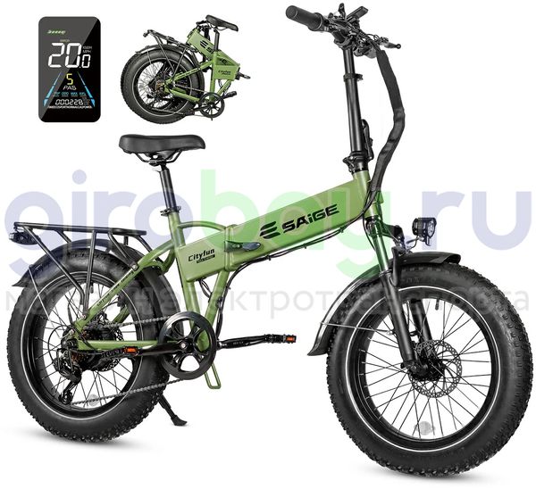 Электровелосипед Saige Cityfun (48V/10.4Ah) - Зелёный фото №1