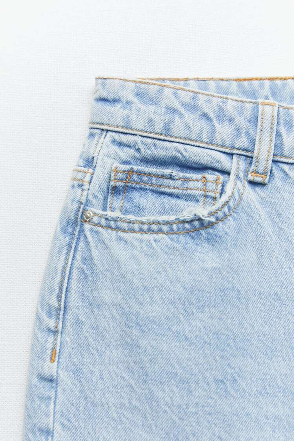 ZARA ДЖИНСЫ ПРЯМОГО КРОЯ Z1975 СО СРЕДНЕЙ ПОСАДКОЙ, ГОЛУБОЙ