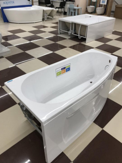 Акриловая ванна Aquatek (Акватек) Пандора 160x75 L, с каркасом, с фронтальной панелью, со сливом-переливом