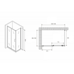 Душевой уголок Abber Schwarzer Diamant 140x100 AG30140B5-S100B5 профиль Черный стекло прозрачное