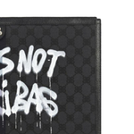 GUCCI Balenciaga Collaboration Canvas With Leather Laptop Bag Unisex Black