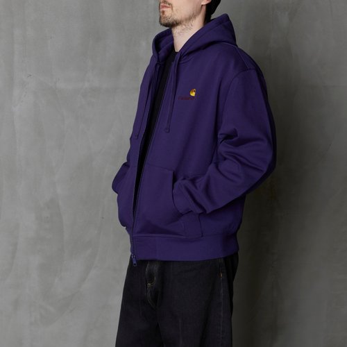 Толстовка мужская Carhartt WIP Hooded American Script Jacket артикул:I033063_aura - купить в магазине Дайс