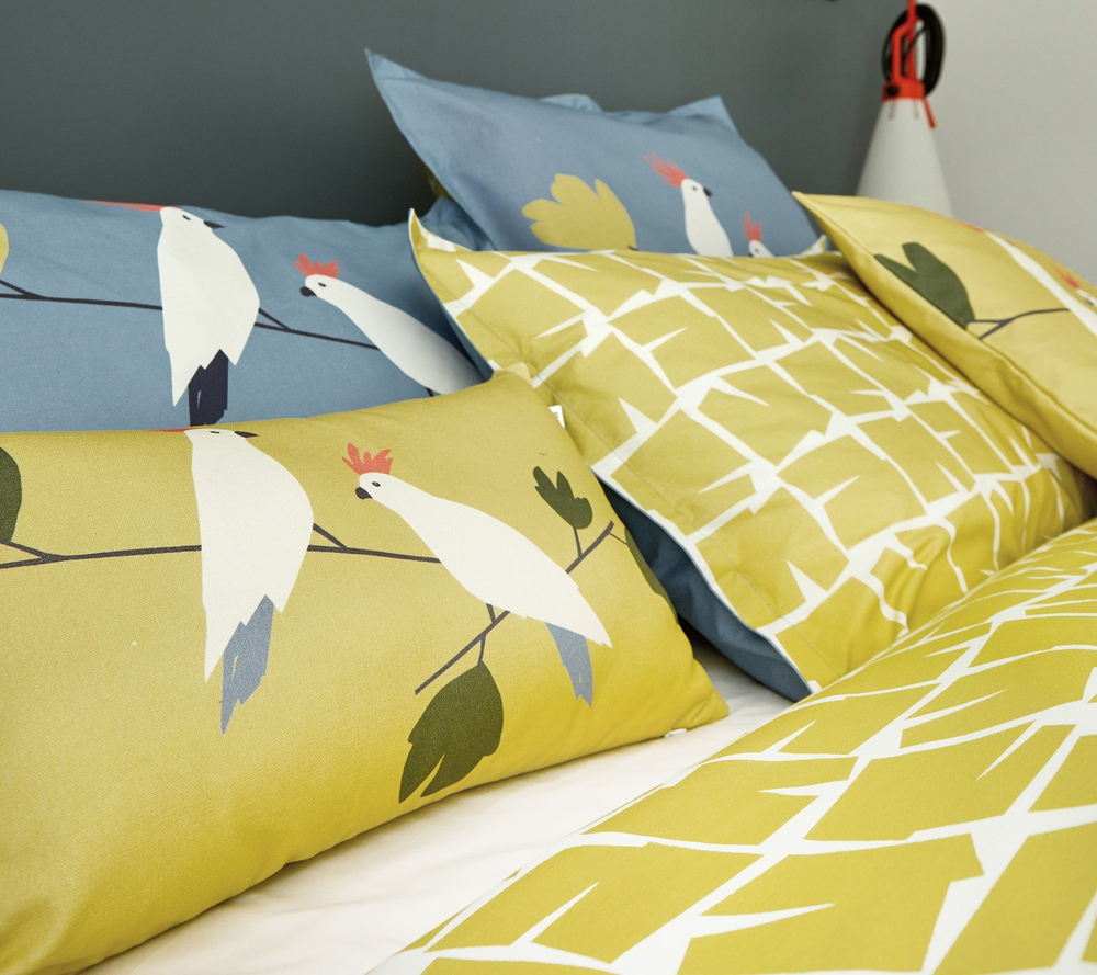 Постельное белье 1.5 спальное Blanc des Vosges Love birds denim