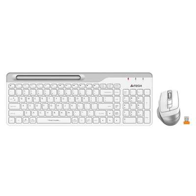 Комплект (клавиатура + мышь) A4Tech Fstyler FB2535C, белый/серый (мембранная, беспроводная 2.4 GHz, Bluetooth) slim