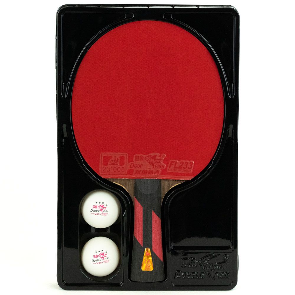 Ракетка для настольного тенниса DOUBLE FISH 7A+C, ITTF Approved, + 2 мяча