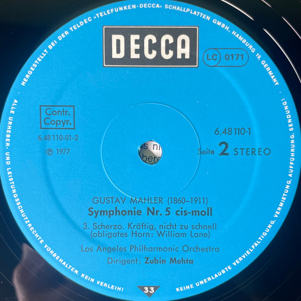 Малер - Симфония № 5 в Cis-Moll / Симфония № 10 2LP (Германия 1977г.)