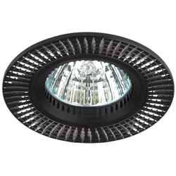 Встраиваемый светильник алюминиевый ЭРА KL32 AL/BK/1 MR16 12V 50W черный серебро | Алюминиевые встраиваемые светильники