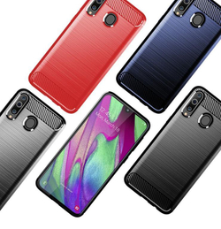 Чехол для Samsung Galaxy A40S (Galaxy M30) цвет Red (красный), серия Carbon от Caseport