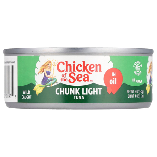 Chicken of the Sea, Кусочки светлого тунца в масле, 142 г (5 унций)